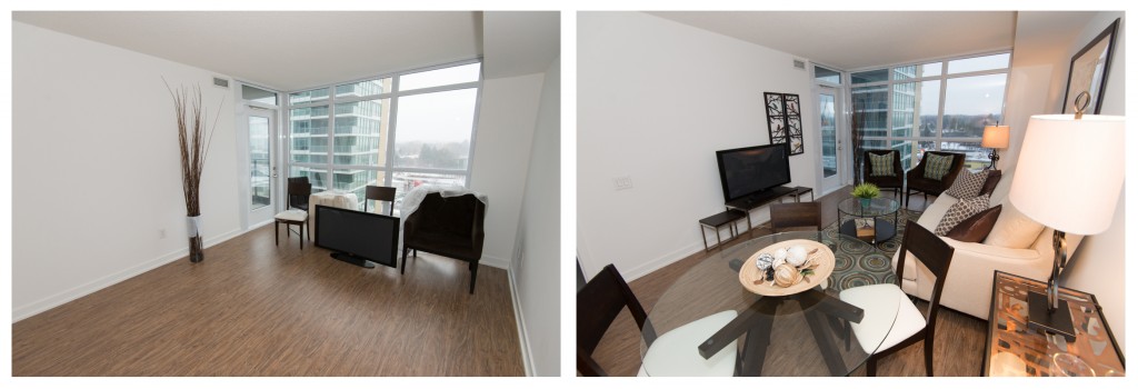 living dining before and after